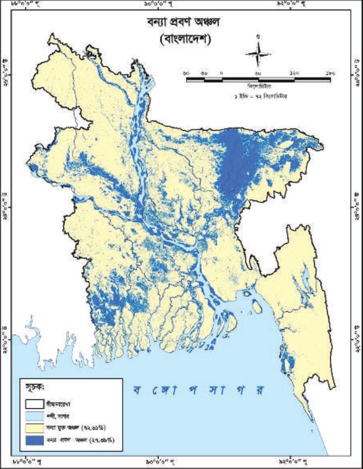 Map of flood-prone areas of Bangladesh